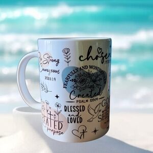 Inspirational Scripture Hand Crafted 15oz Ceramic Coffee Mug - White
